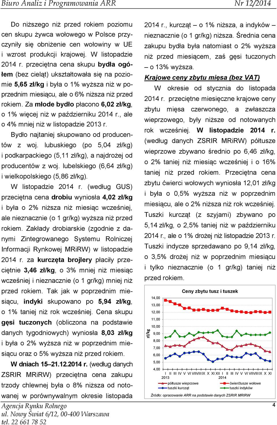 Za młode bydło płacono 6,02, o 1% więcej niż w październiku r., ale o 4% mniej niż w listopadzie r. Bydło najtaniej skupowano od producentów z woj.