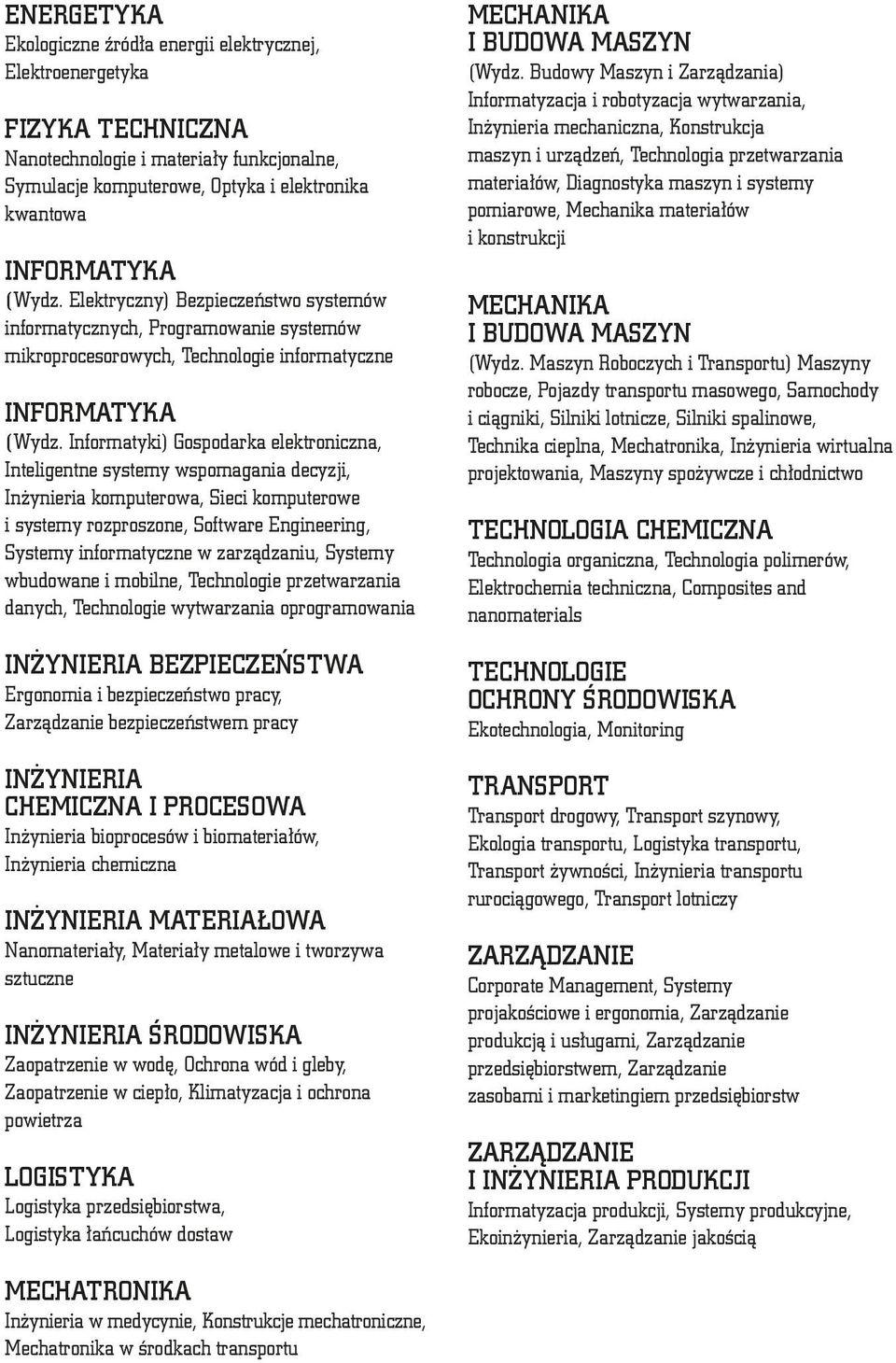 Informatyki) Gospodarka elektroniczna, Inteligentne systemy wspomagania decyzji, Inżynieria komputerowa, Sieci komputerowe i systemy rozproszone, Software Engineering, Systemy informatyczne w