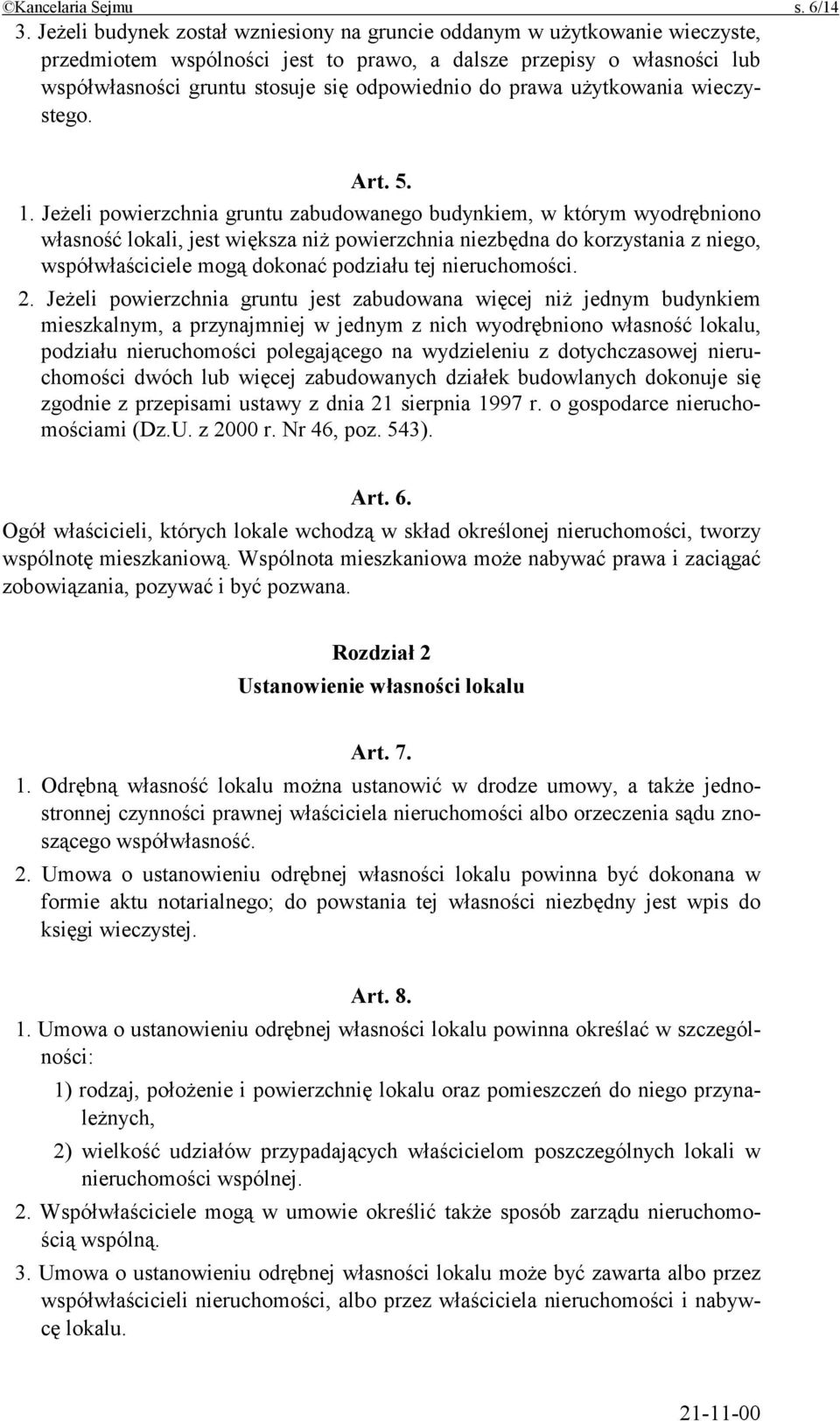 prawa użytkowania wieczystego. Art. 5. 1.