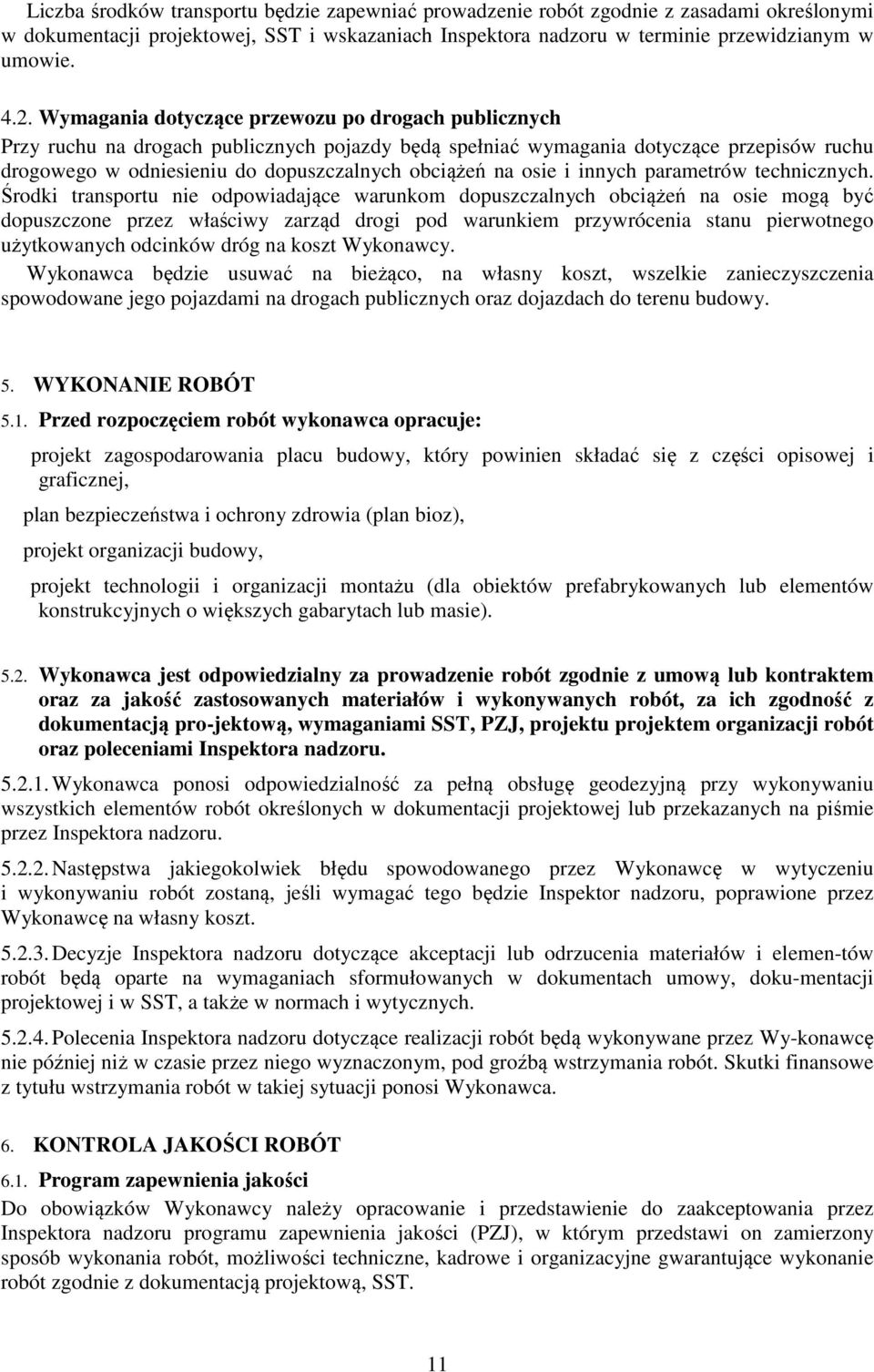 osie i innych parametrów technicznych.