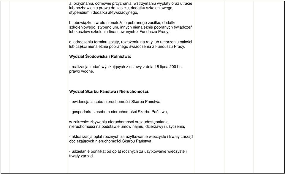 odroczeniu terminu spłaty, rozłoŝeniu na raty lub umorzeniu całości lub części nienaleŝnie pobranego świadczenia z Funduszu Pracy.