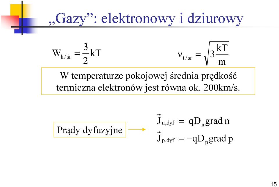 rędkość termicza elektroów jest rówa ok.
