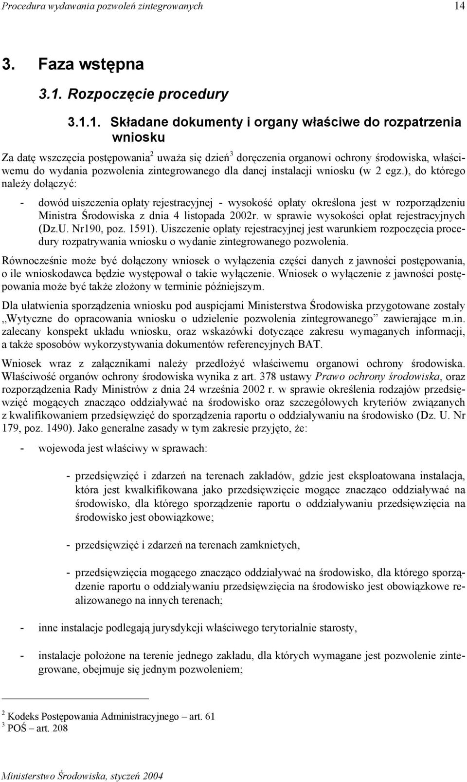 Rozpoczęcie procedury 3.1.