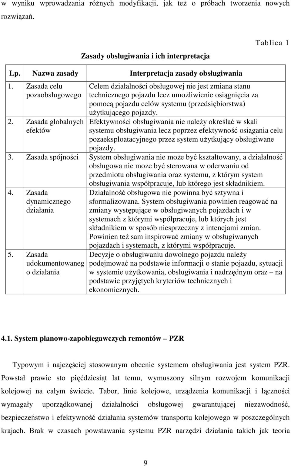 Zasada globalnych efektów Celem działalności obsługowej nie jest zmiana stanu technicznego pojazdu lecz umoŝliwienie osiągnięcia za pomocą pojazdu celów systemu (przedsiębiorstwa) uŝytkującego