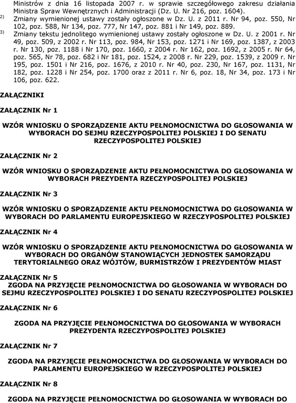 Zmiany tekstu jednolitego wymienionej ustawy zostały ogłoszone w Dz. U. z 2001 r. Nr 49, poz. 509, z 2002 r. Nr 113, poz. 984, Nr 153, poz. 1271 i Nr 169, poz. 1387, z 2003 r. Nr 130, poz.