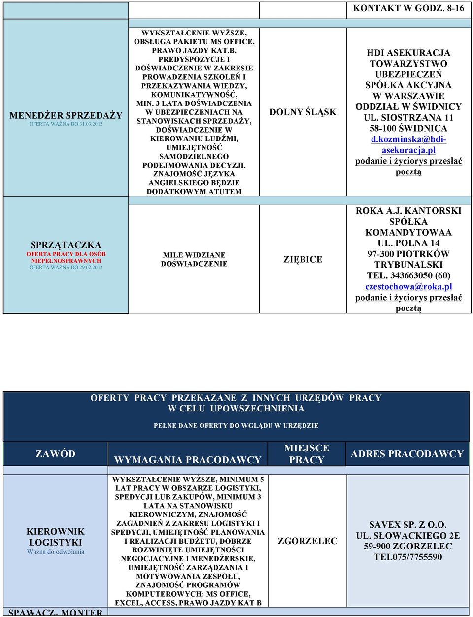 3 LATA DOŚWIADCZENIA W UBEZPIECZENIACH NA STANOWISKACH SPRZEDAŻY, KIEROWANIU LUDŹMI, UMIEJĘTNOŚĆ SAMODZIELNEGO PODEJMOWANIA DECYZJI.