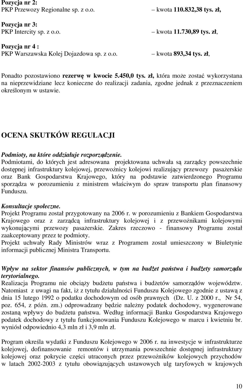 zł, która może zostać wykorzystana na nieprzewidziane lecz konieczne do realizacji zadania, zgodne jednak z przeznaczeniem określonym w ustawie.