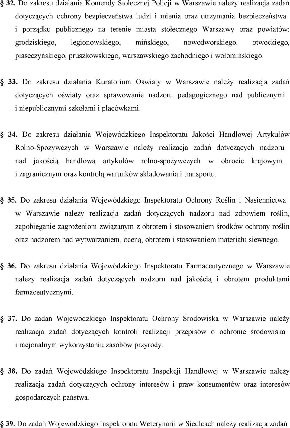 Do zakresu działania Kuratorium Oświaty w Warszawie należy realizacja zadań dotyczących oświaty oraz sprawowanie nadzoru pedagogicznego nad publicznymi i niepublicznymi szkołami i placówkami. 34.