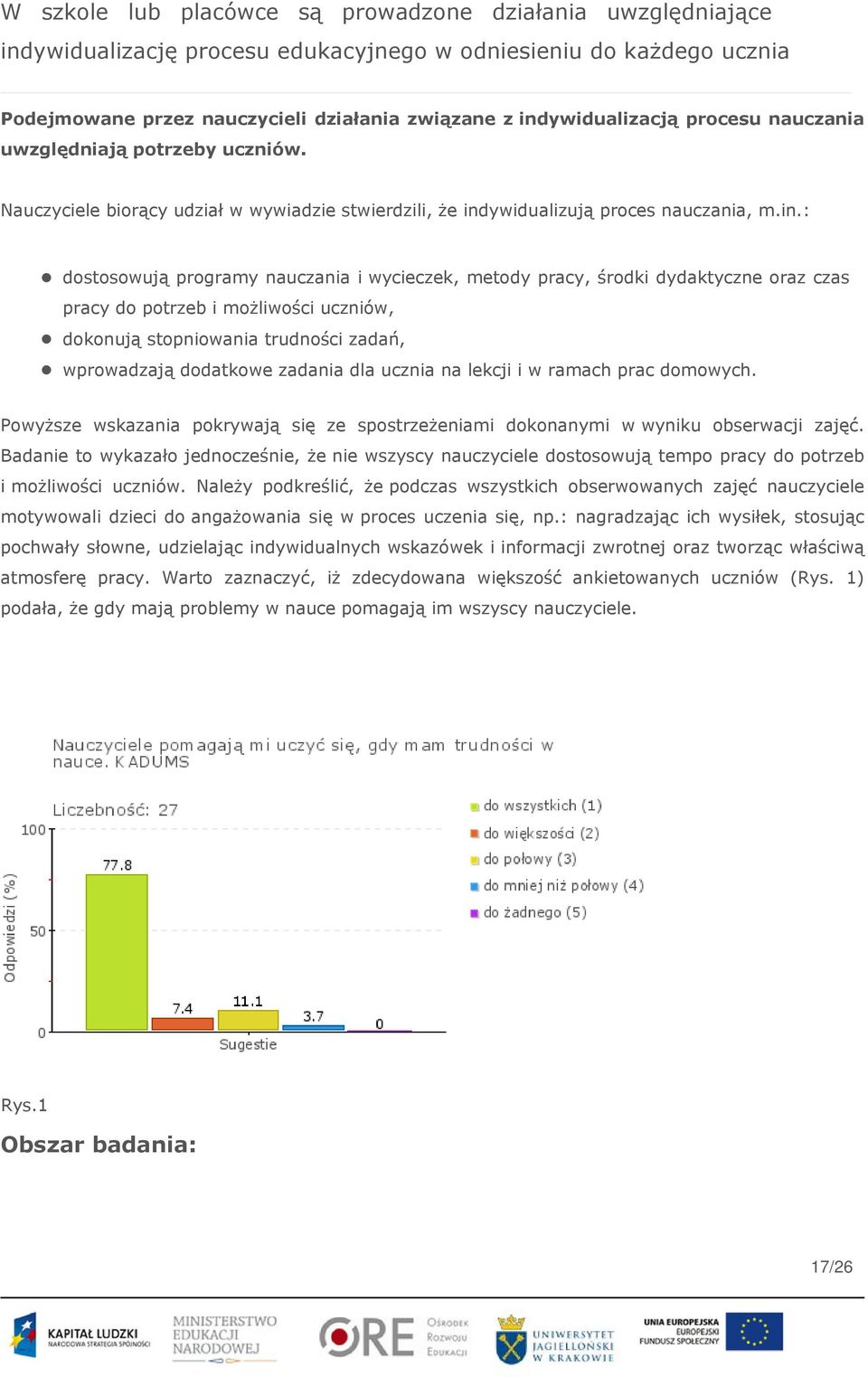 ywidualizują proces nauczania, m.in.