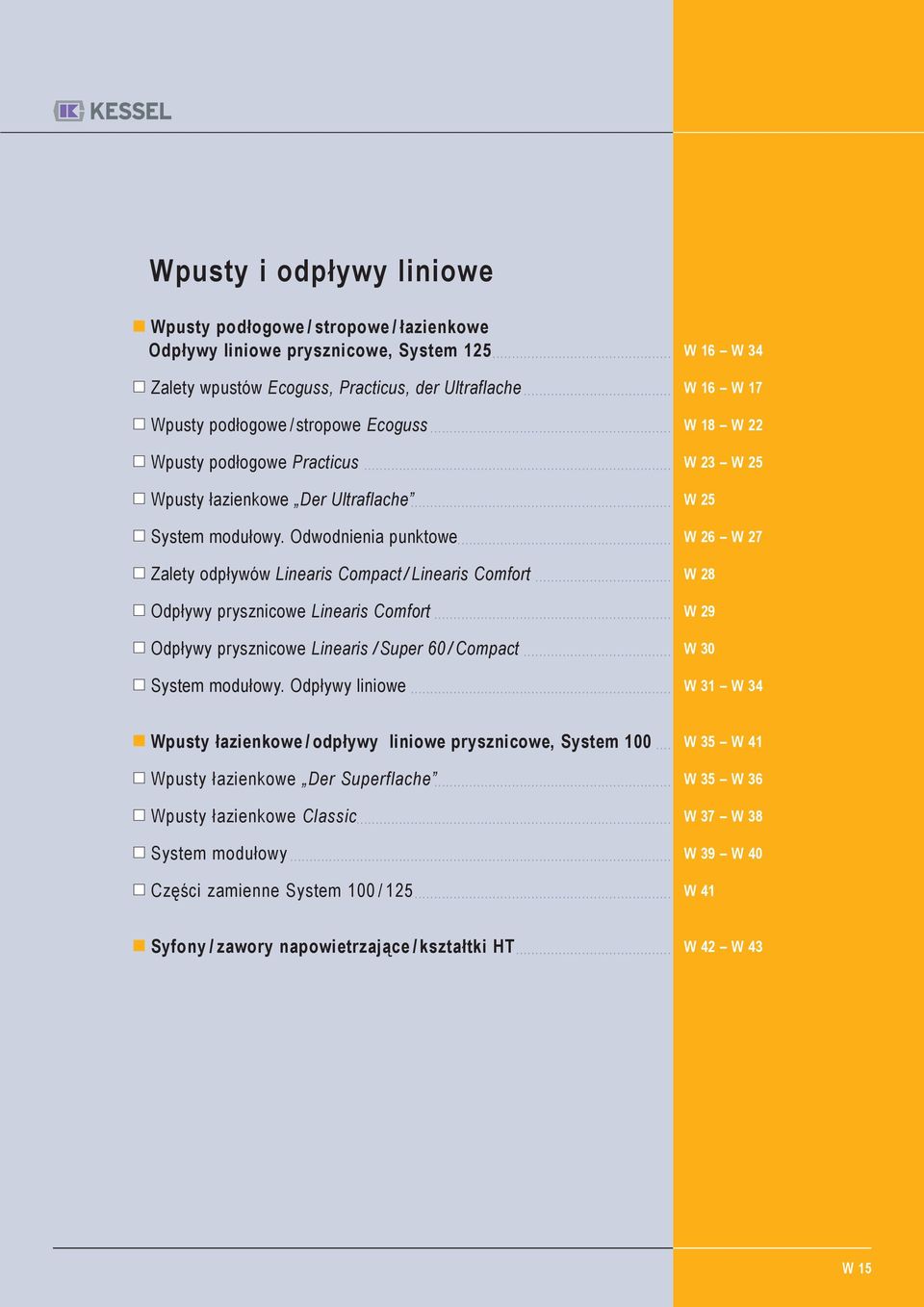 .. Odpływy prysznicowe Linearis Comfort... Odpływy prysznicowe Linearis / Super 60 / Compact... System modułowy. Odpływy liniowe.