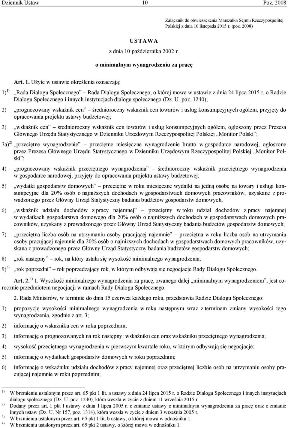 o Radzie Dialogu Społecznego i innych instytucjach dialogu społecznego (Dz. U. poz.