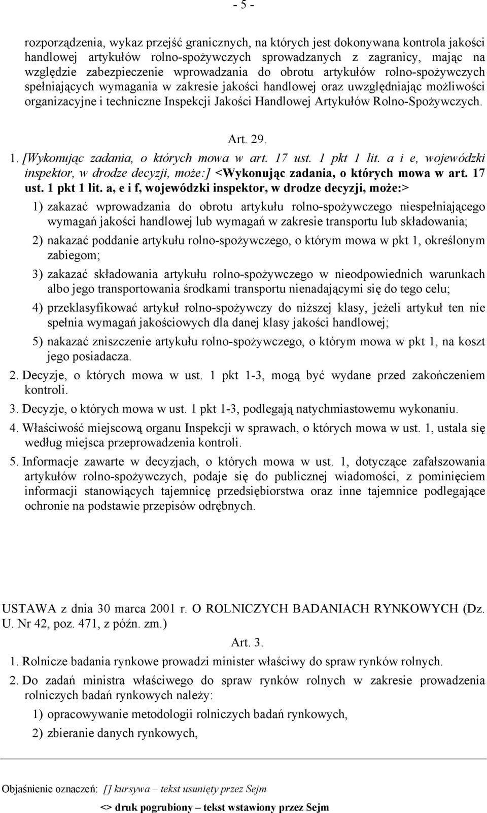 Rolno-Spożywczych. Art. 29. 1. [Wykonując zadania, o których mowa w art. 17 ust. 1 pkt 1 lit.