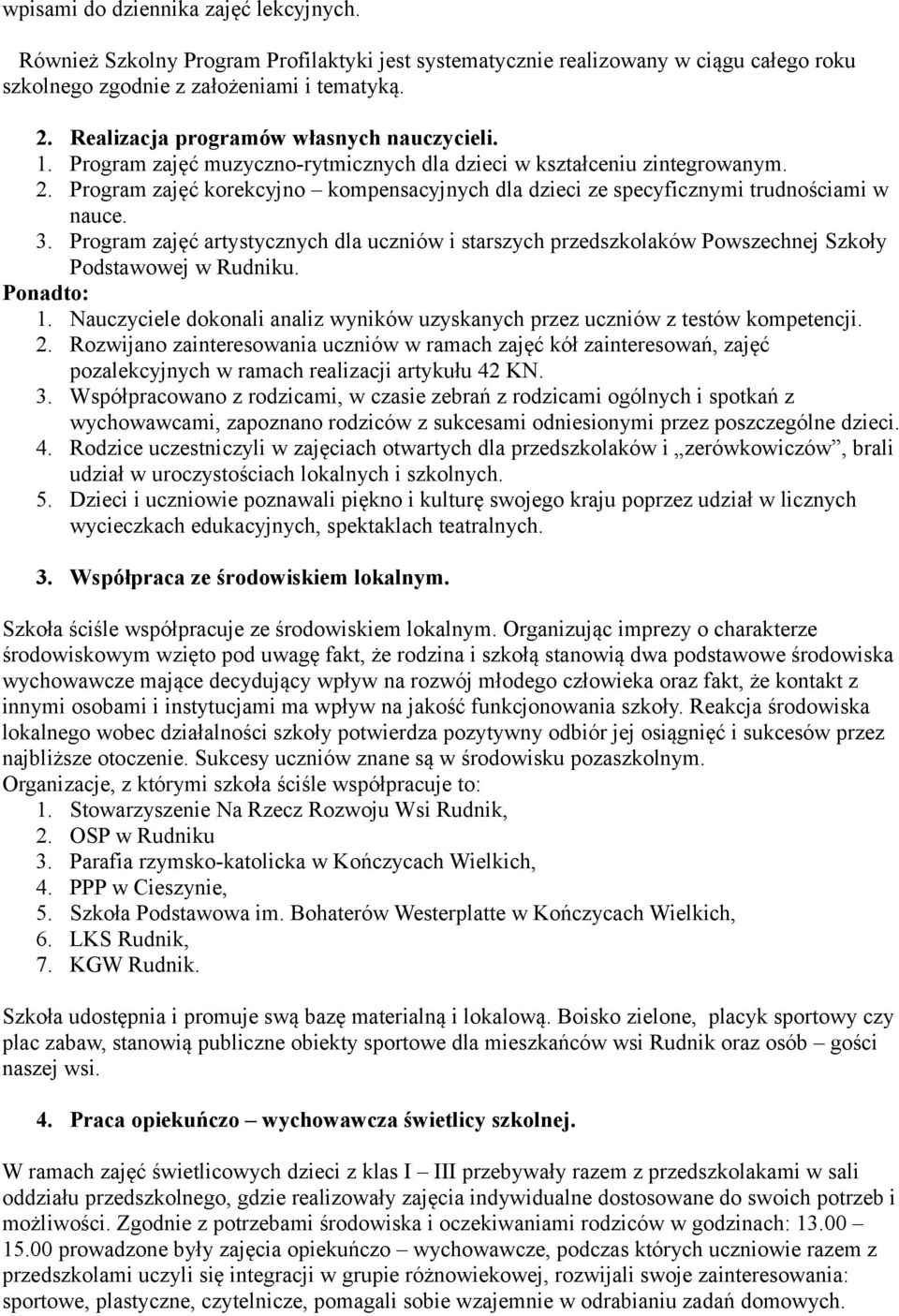 Program zajęć korekcyjno kompensacyjnych dla dzieci ze specyficznymi trudnościami w nauce. 3.