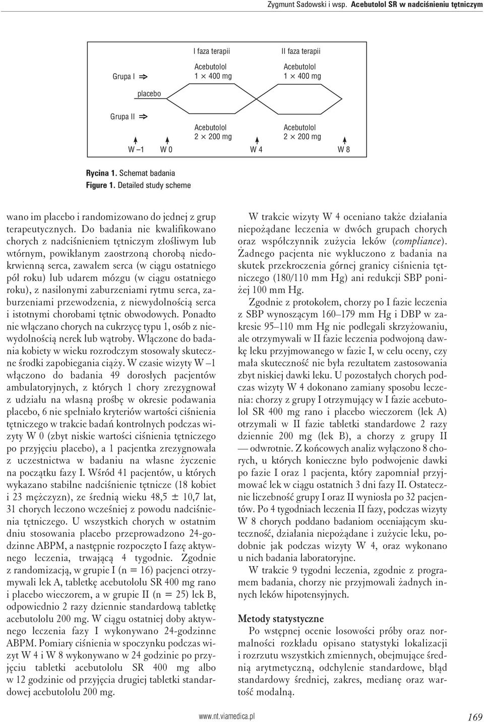Schemat badania Figure 1. Detailed study scheme wano im placebo i randomizowano do jednej z grup terapeutycznych.