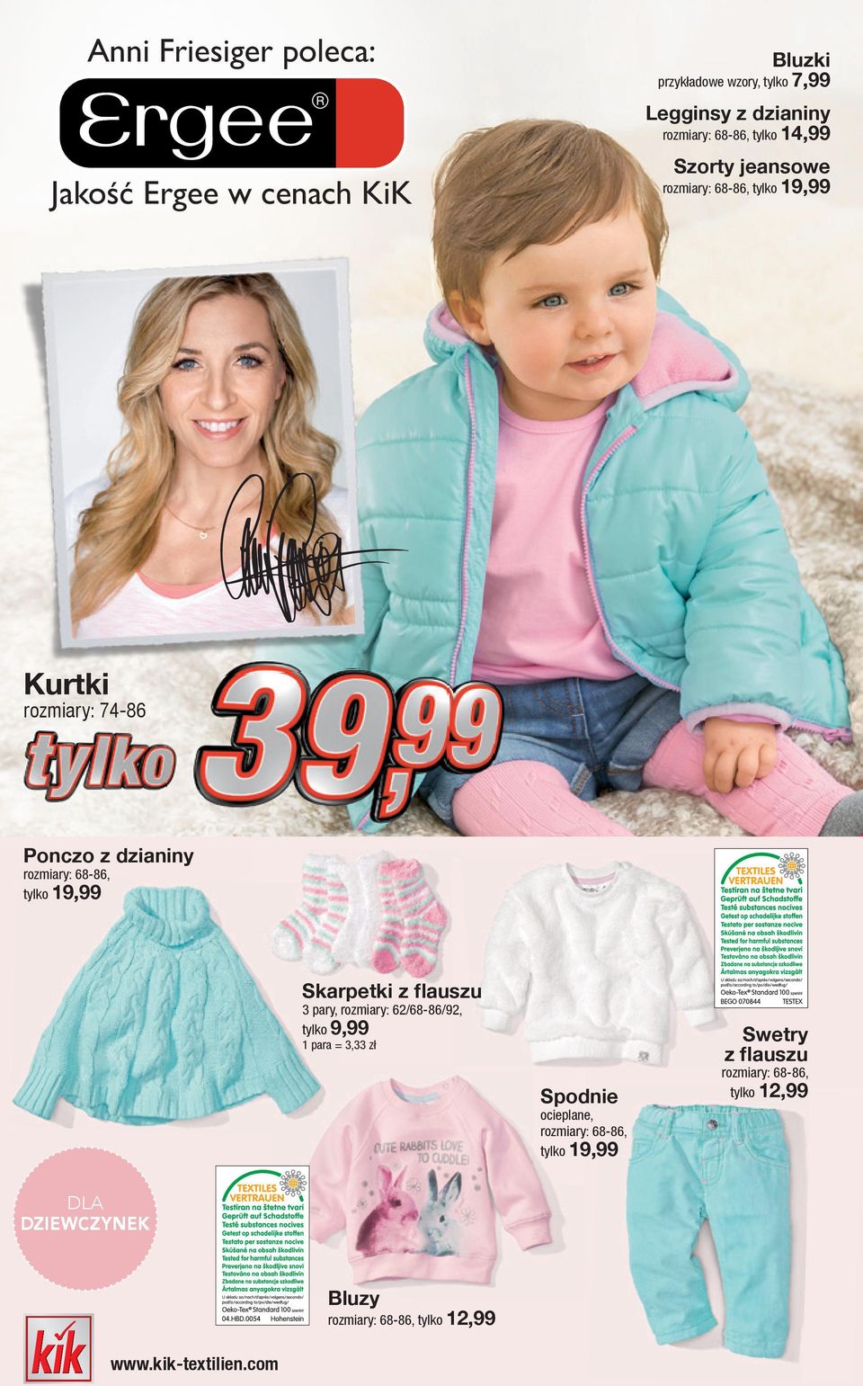 Skarpetki z ﬂauszu 3 pary, rozmiary: 62/68-86/92, tylko 9,99 Swetry z ﬂauszu 1 para =