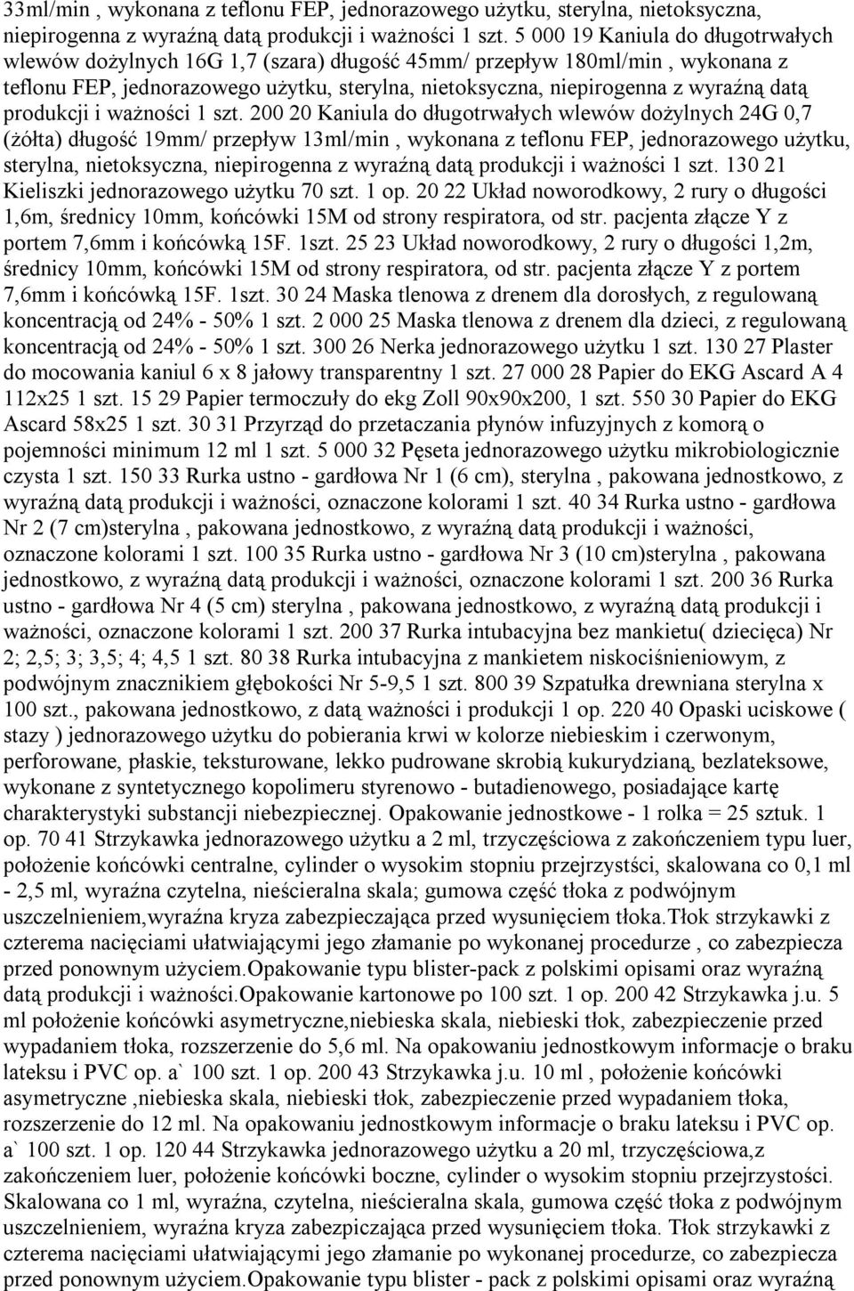 produkcji i ważności 1 szt.