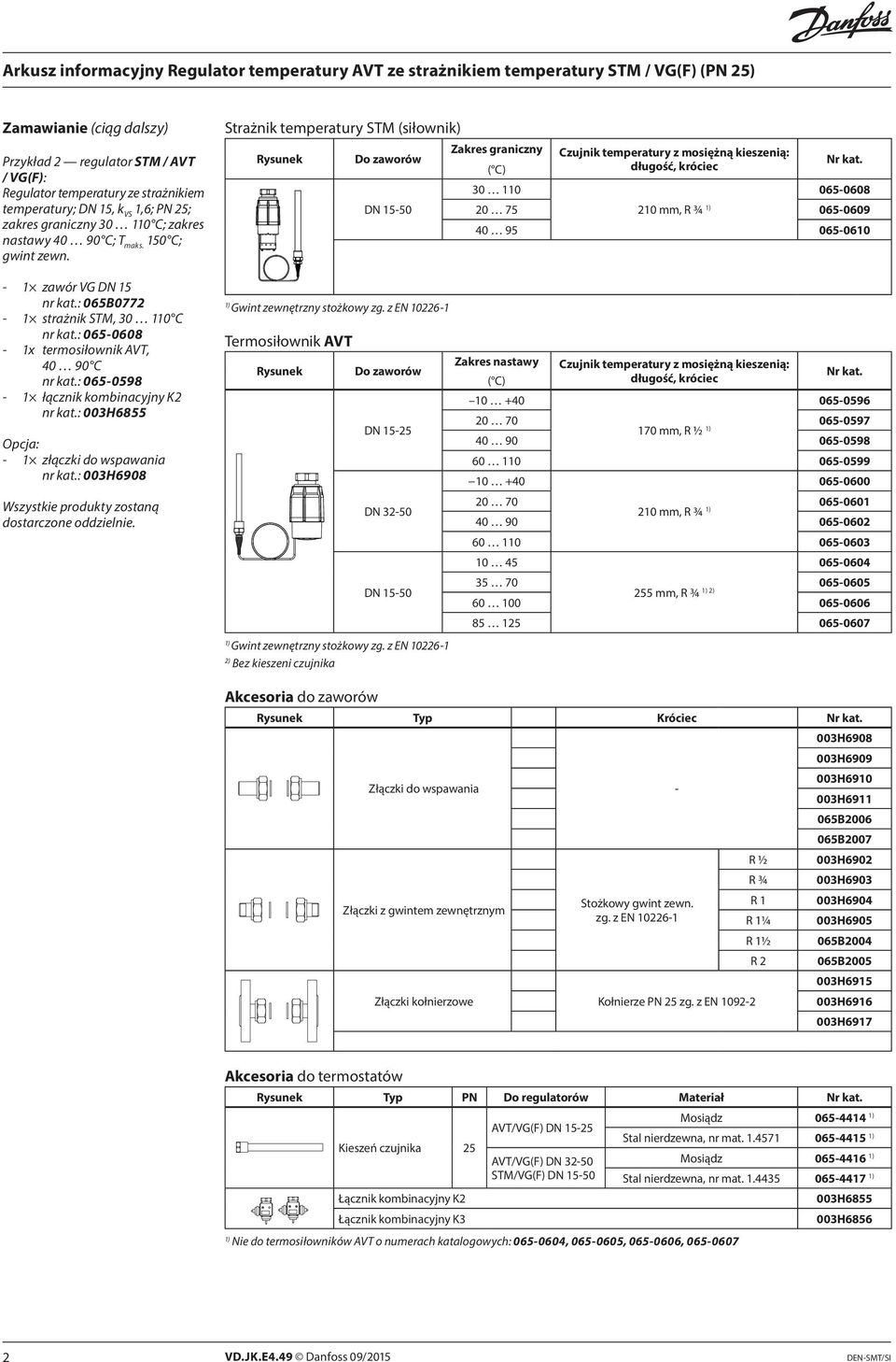 : 003H6855 Opcja: - 1 złączki do wspawania nr kat.: 003H6908 Wszystkie produkty zostaną dostarczone oddzielnie.