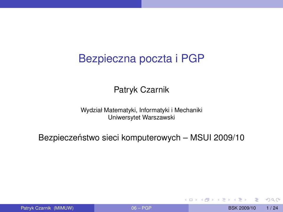 Warszawski Bezpieczeństwo sieci komputerowych MSUI