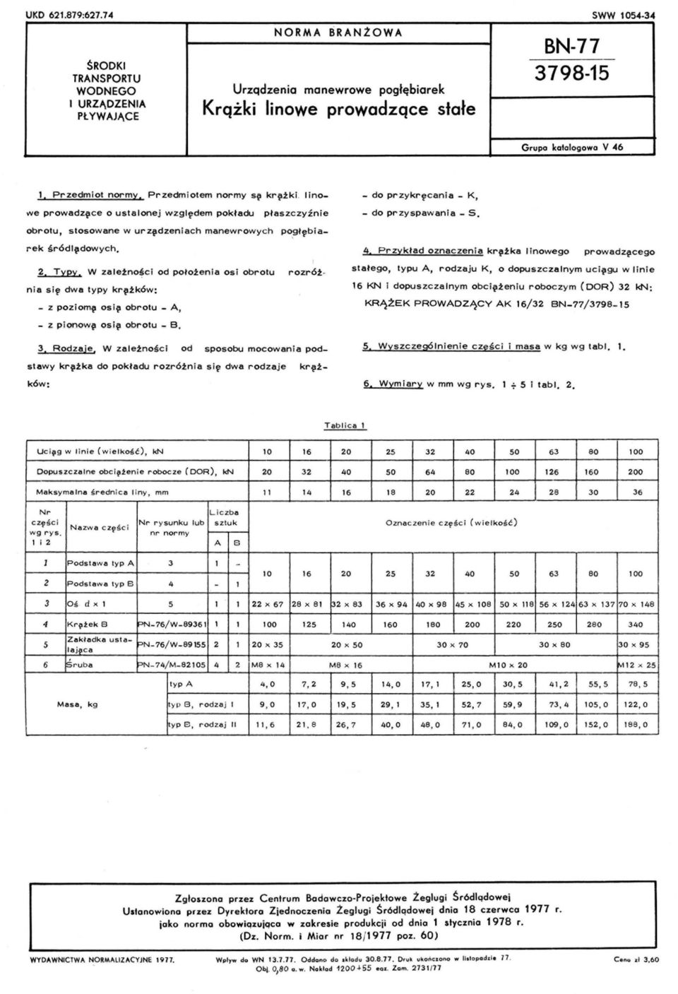 obrotu, stosowane w urz{ldzeniach manewrowych PO,9łębiarek śr6dl{ldowych. 2. Typy W zale!