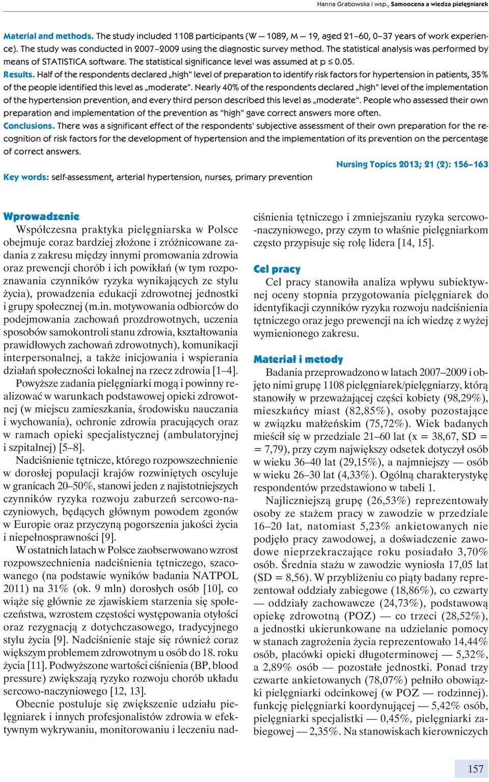 05. Results. Half of the respondents declared high level of preparation to identify risk factors for hypertension in patients, 35% of the people identified this level as moderate.