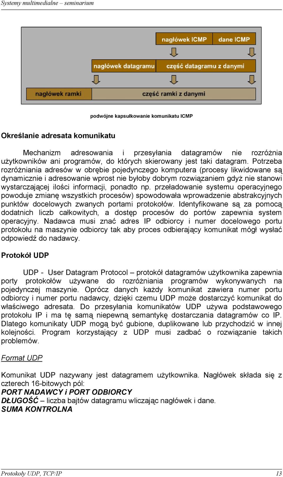 informacji, ponadto np. przeładowanie systemu operacyjnego powoduje zmianę wszystkich procesów) spowodowała wprowadzenie abstrakcyjnych punktów docelowych zwanych portami protokołów.