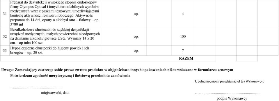 3780 ml Bezalkoholowe chusteczki do szybkiej dezynfekcji 32 urządzeń medycznych, małych powierzchni nieodpornych op. 100 na działanie alkoholi/ głowice USG. Wymiary 14 x 20 cm. - op tuba 100 szt.