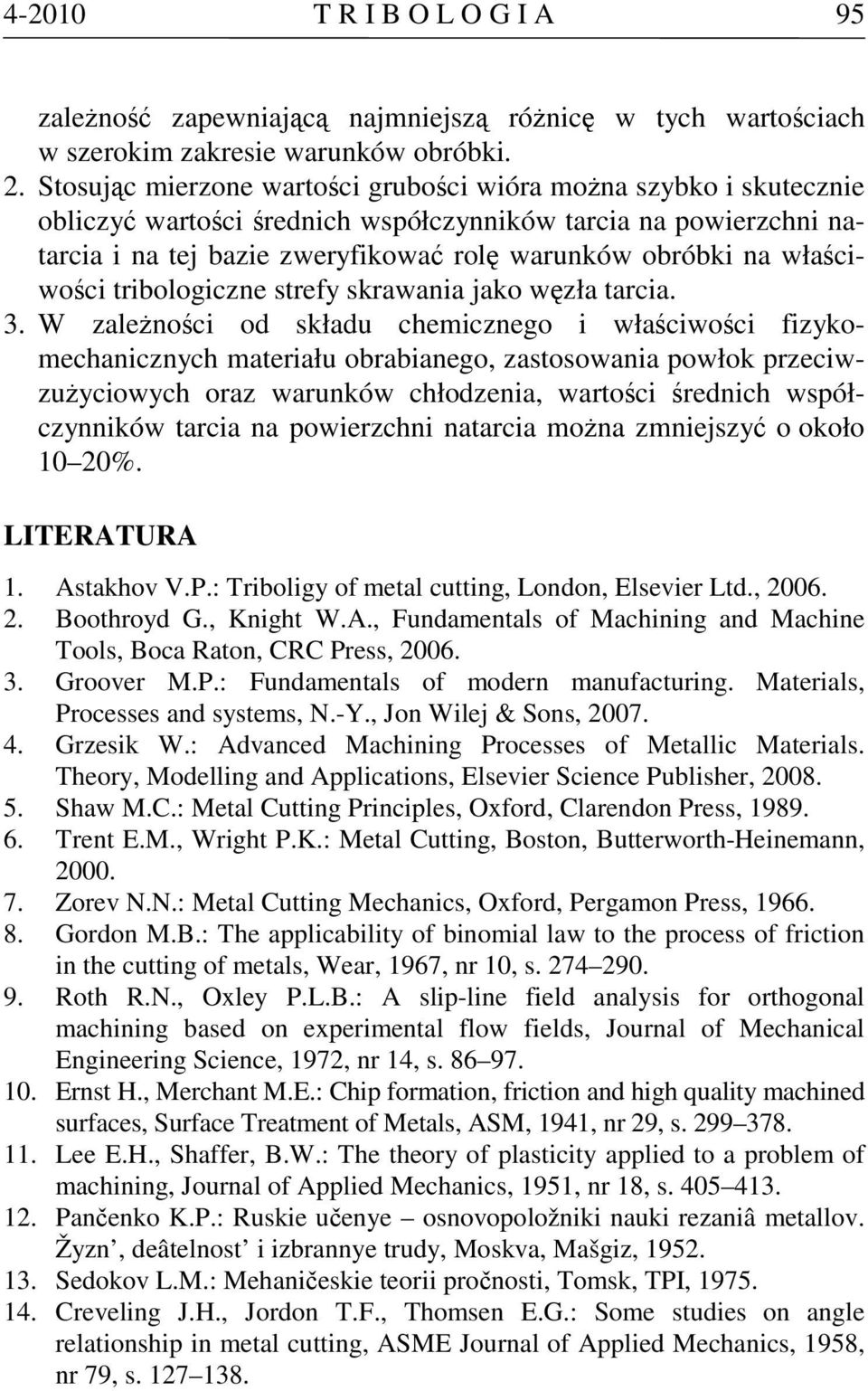 właściwości tribologiczne strefy skrawania jako węzła tarcia. 3.