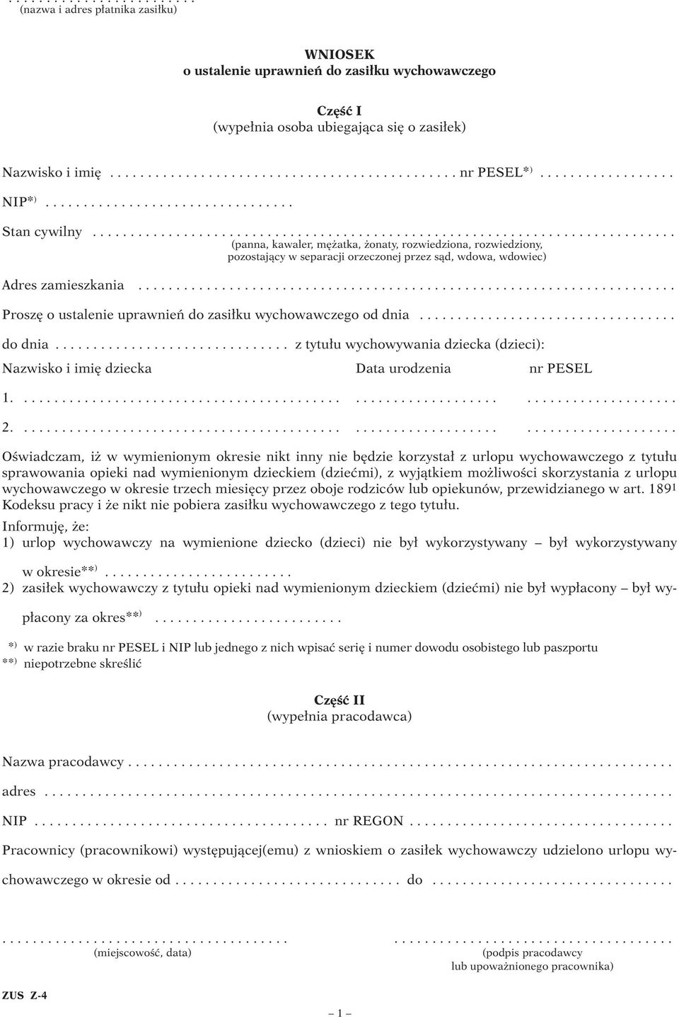 ............................................................................ (panna, kawaler, m atka, onaty, rozwiedziona, rozwiedziony, pozostajàcy w separacji orzeczonej przez sàd, wdowa, wdowiec) Adres zamieszkania.