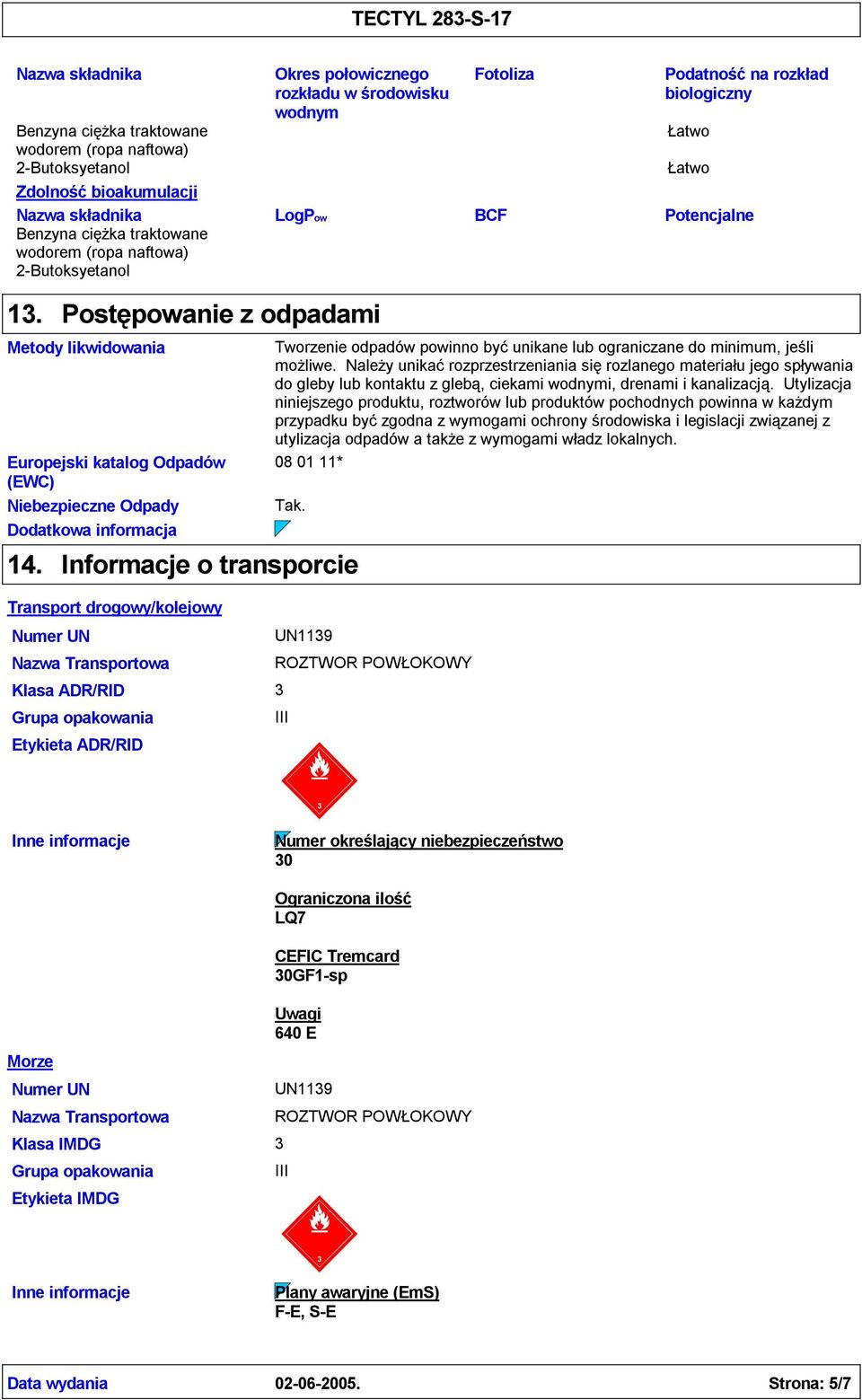 Należy unikaćrozprzestrzeniania sięrozlanego materiału jego spływania do gleby lub kontaktu z glebą, ciekami wodnymi, drenami i kanalizacją.