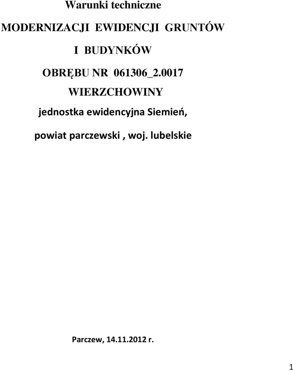 0017 WIERZCHOWINY jednostka ewidencyjna