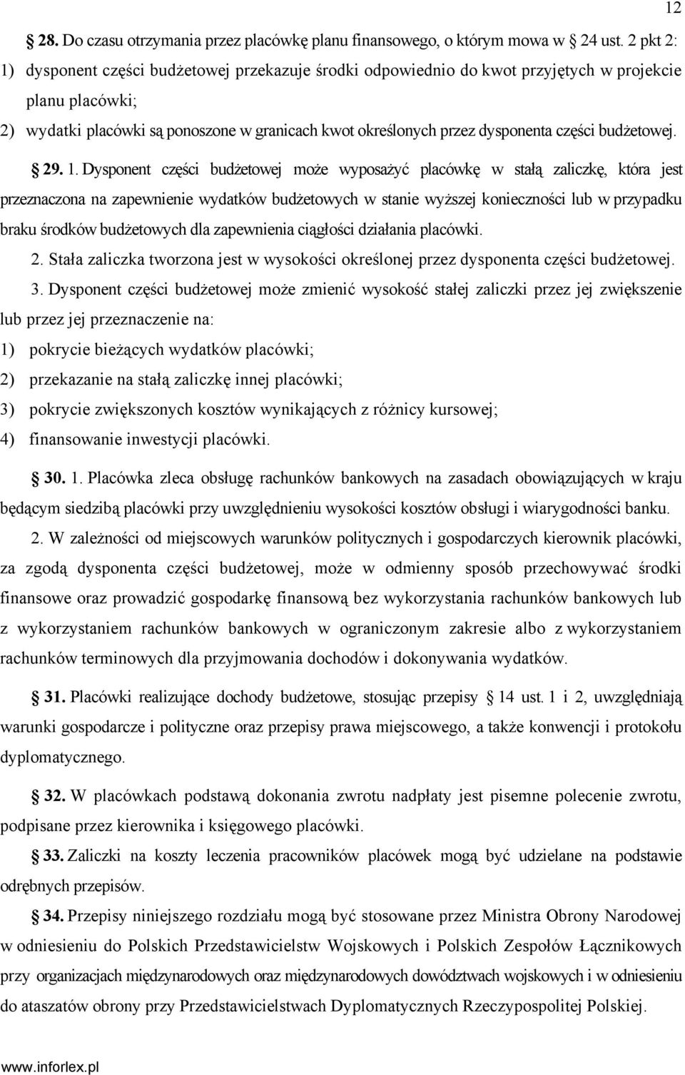 części budżetowej. 29. 1.