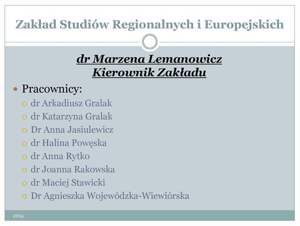 Halina Powęska dr Anna Rytko dr Joanna Rakowska dr Maciej