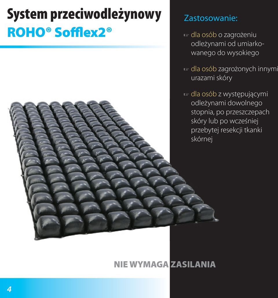 skóry dla osób z występującymi odleżynami dowolnego stopnia, po przeszczepach