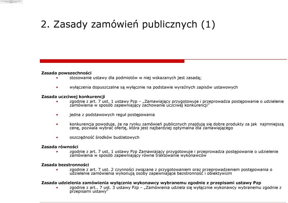 Zasada uczciwej konkurencji zgodnie z art. 7 ust.