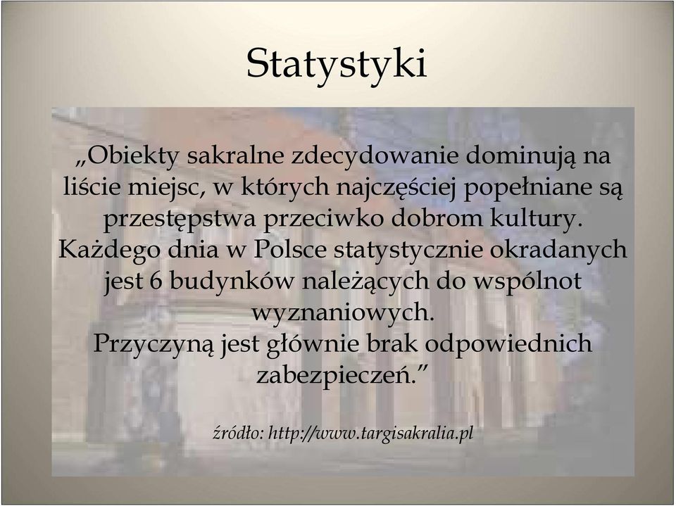 Każdego dnia w Polsce statystycznie okradanych jest 6 budynków należących do
