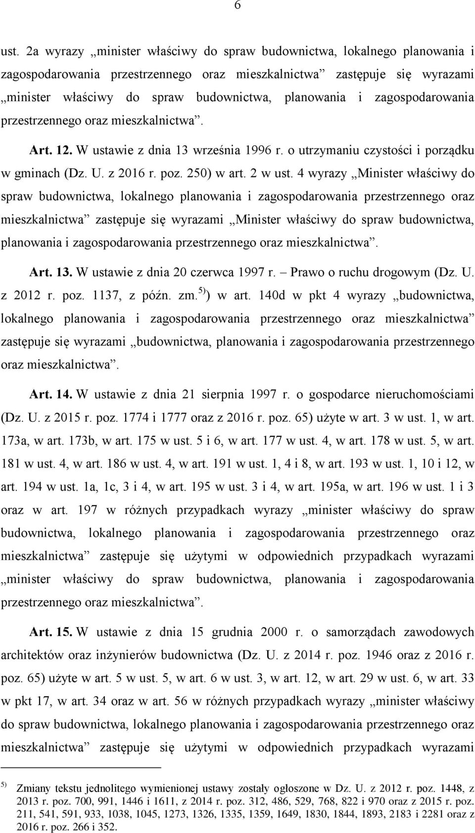i zagospodarowania Art. 12. W ustawie z dnia 13 września 1996 r. o utrzymaniu czystości i porządku w gminach (Dz. U. z 2016 r. poz. 250) w art. 2 w ust.