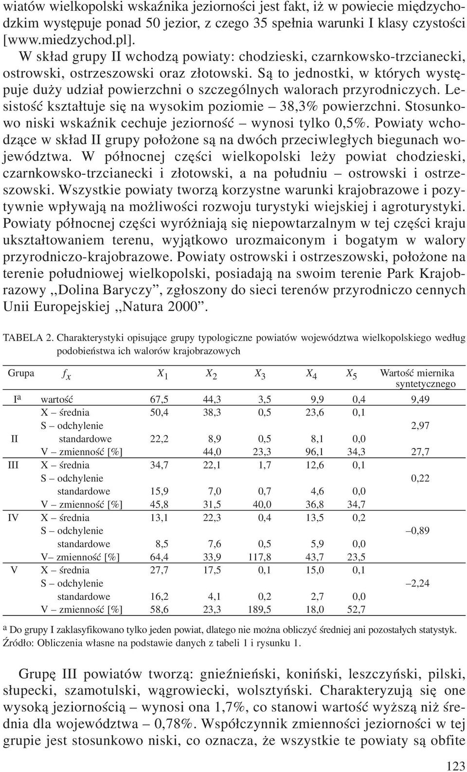 S¹ to jednostki, w których wystêpuje du y udzia³ powierzchni o szczególnych walorach przyrodniczych. Lesistoœæ kszta³tuje siê na wysokim poziomie 38,3% powierzchni.