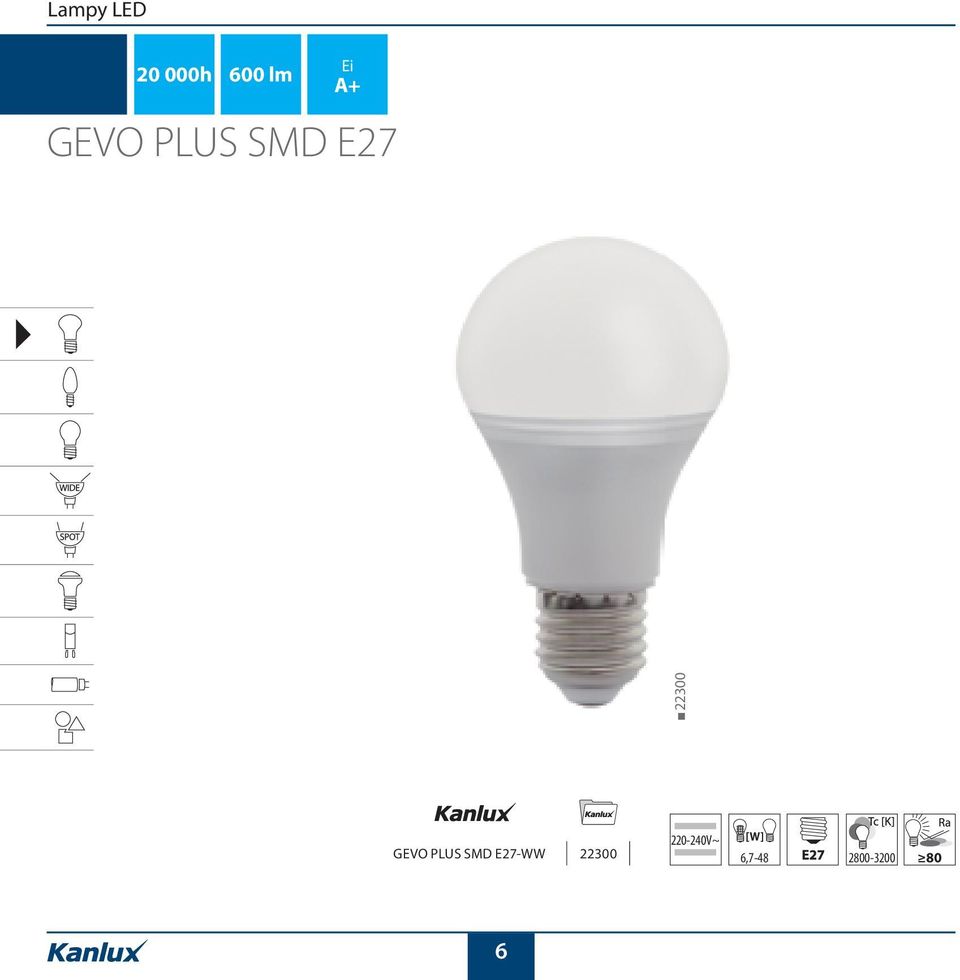 GEVO PLUS SMD E27-WW 22300