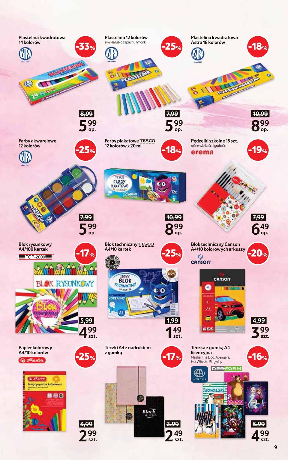 Blok rysunkowy A4/100 kartek -17% Blok techniczny TESCO A4/10 kartek Blok techniczny Canson A4/10 kolorowych arkuszy 5,99 4 99 1,99 1 49 4,99 3 99 Papier