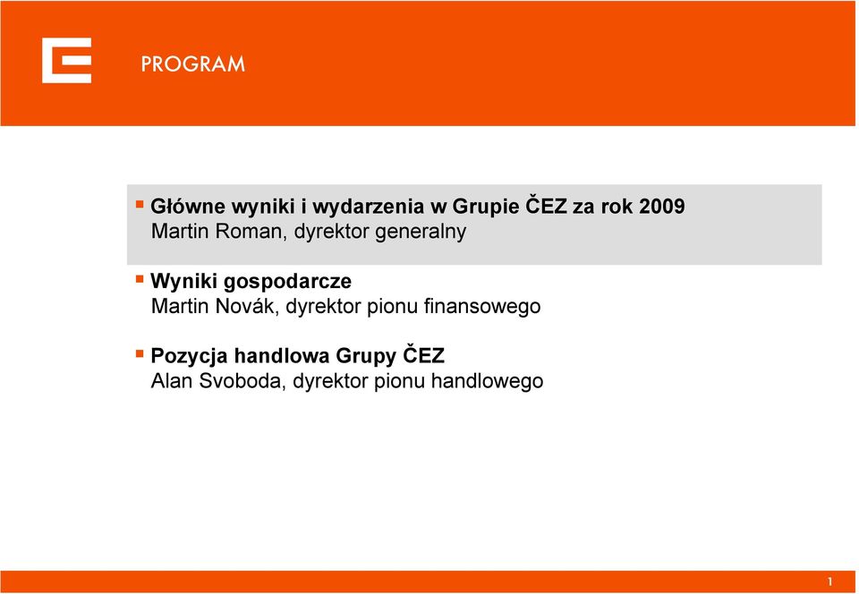 gospodarcze Martin Novák, dyrektor pionu finansowego