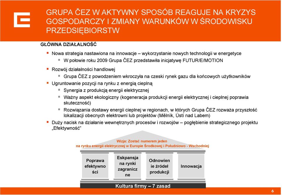 Ugruntowanie pozycji na rynku z energią cieplną Synergia z produkcją energii elektrycznej Ważny aspekt ekologiczny (kogeneracja produkcji energii elektrycznej i cieplnej poprawia skuteczność)