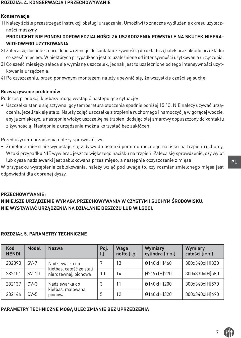 przekładni co sześć miesięcy. W niektórych przypadkach jest to uzależnione od intensywności użytkowania urządzenia.