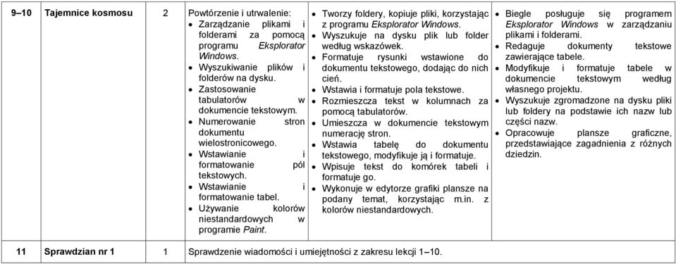 Używanie kolorów niestandardowych w programie Paint. Tworzy foldery, kopiuje pliki, korzystając z programu Eksplorator Windows. Wyszukuje na dysku plik lub folder według wskazówek.