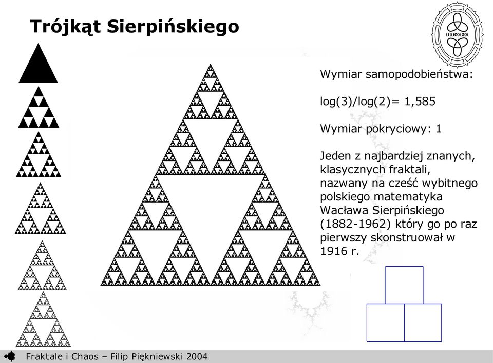 fraktali, nazwany na cześć wybitnego polskiego matematyka Wacława
