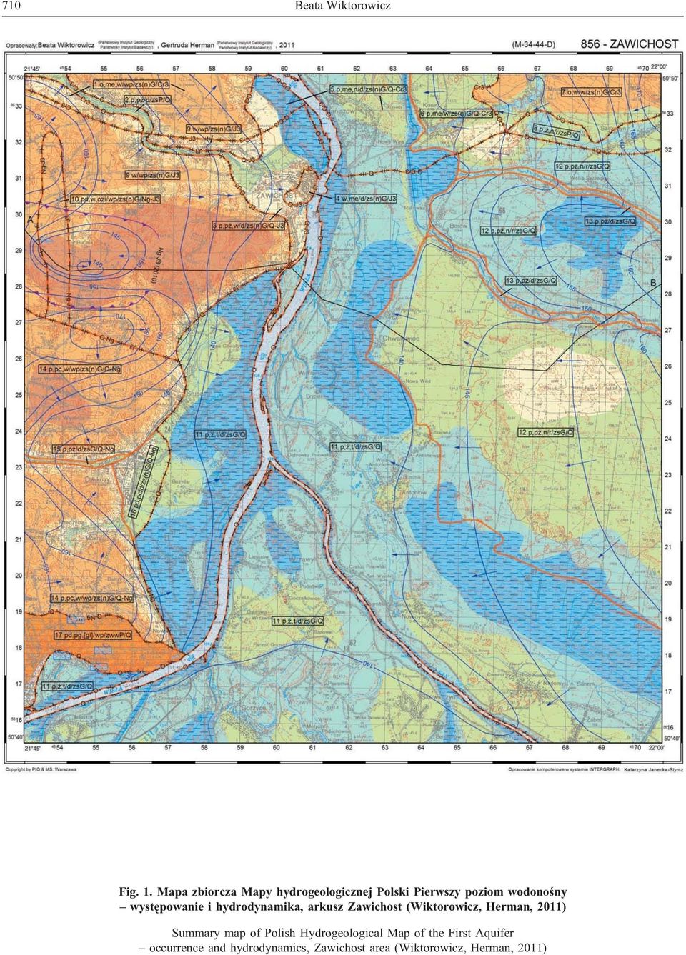 wystêpowanie i hydrodynamika, arkusz Zawichost (Wiktorowicz, Herman, 2011)