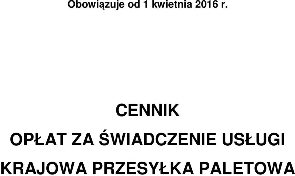 CENNIK OPŁAT ZA