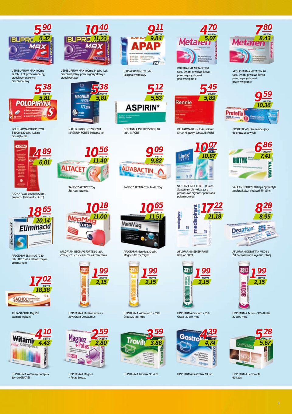 Działa przeciwbólowo, przeciwgorączkowo i przeciwzapalnie 5 45 5,89 >POLPHARMA METAFEN 20 tabl.