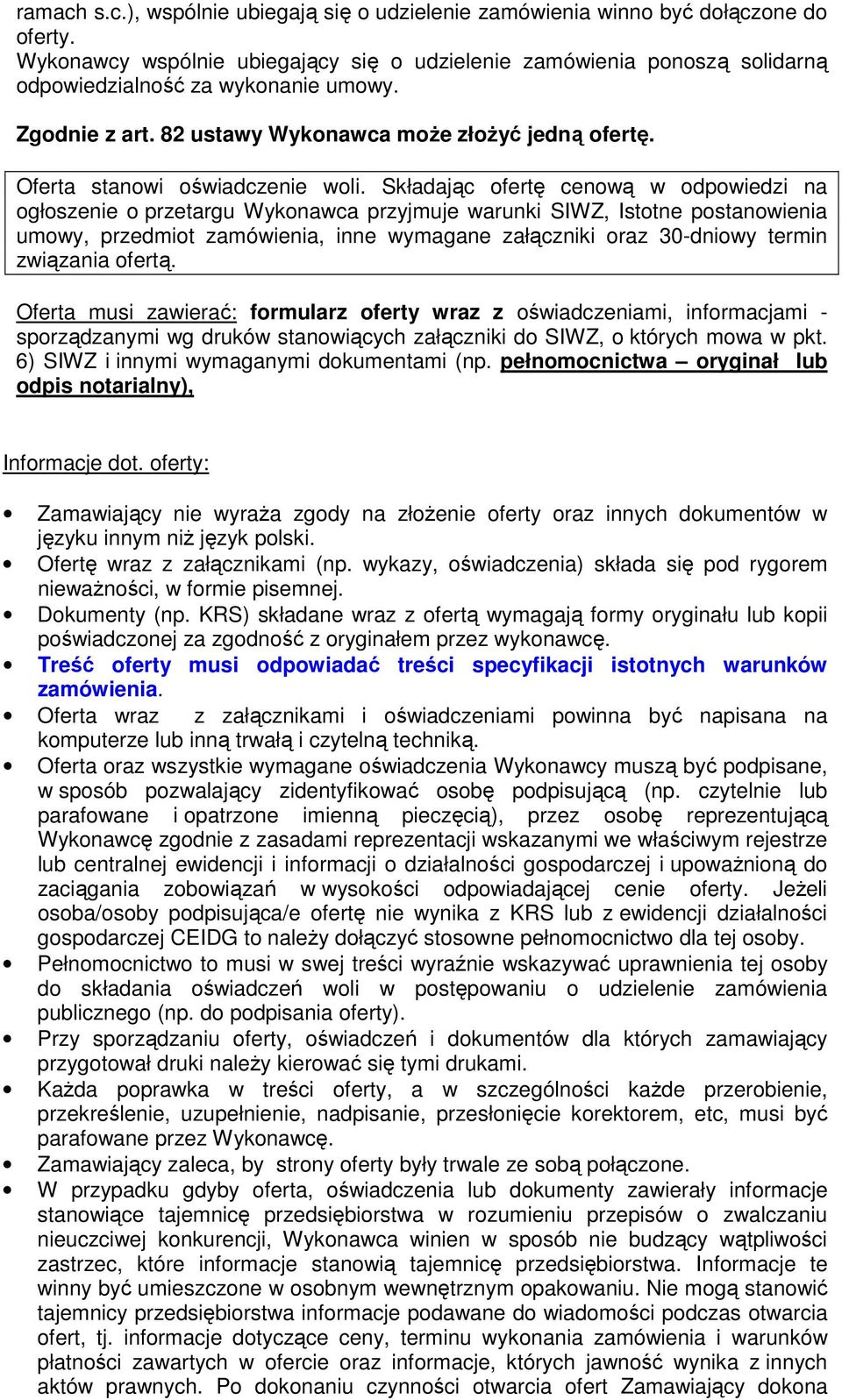 Oferta stanowi oświadczenie woli.