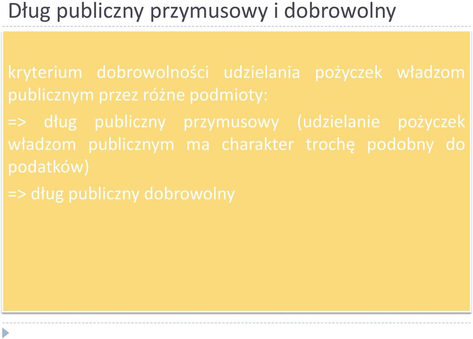 dług publiczny przymusowy (udzielanie pożyczek władzom publicznym