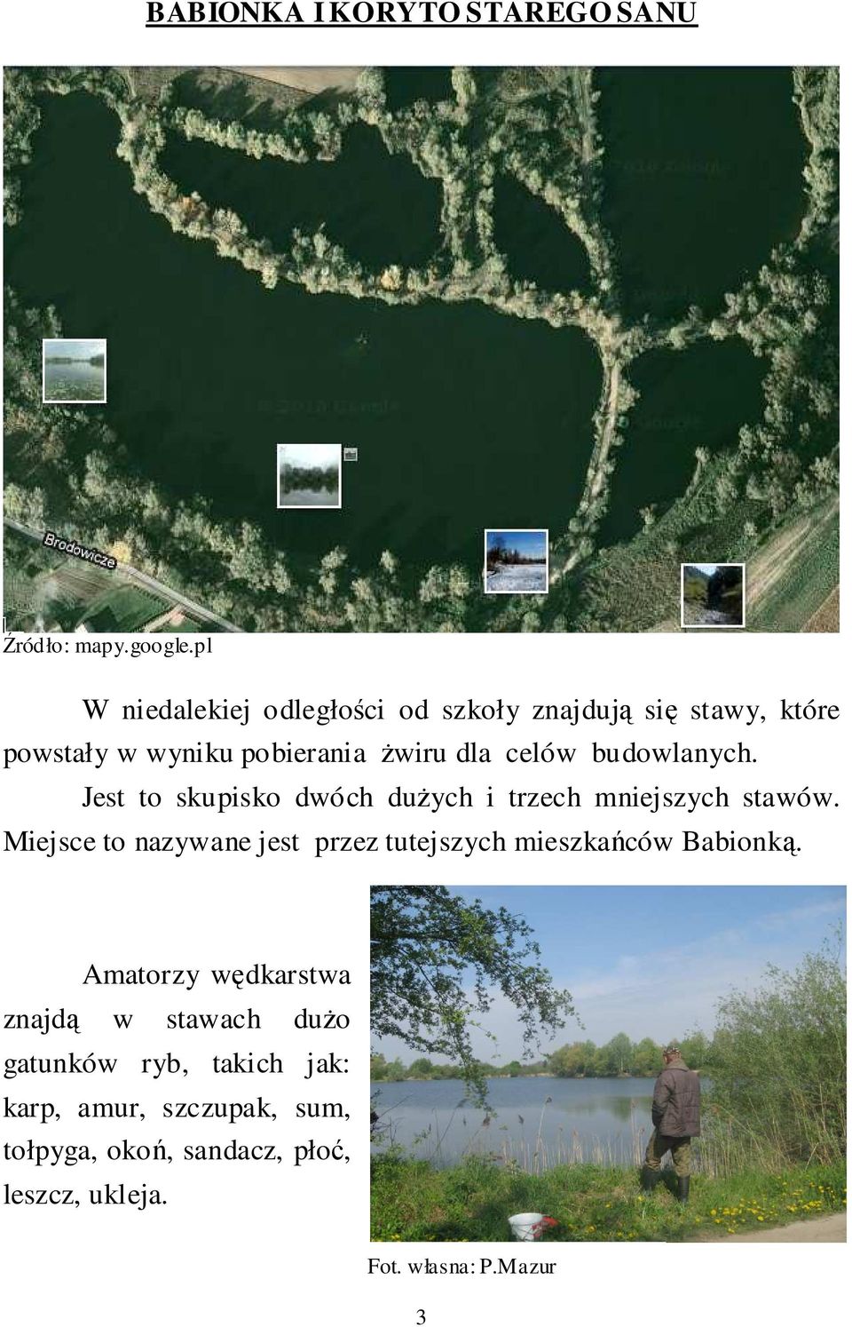 budowlanych. Jest to skupisko dwóch dużych i trzech mniejszych stawów.